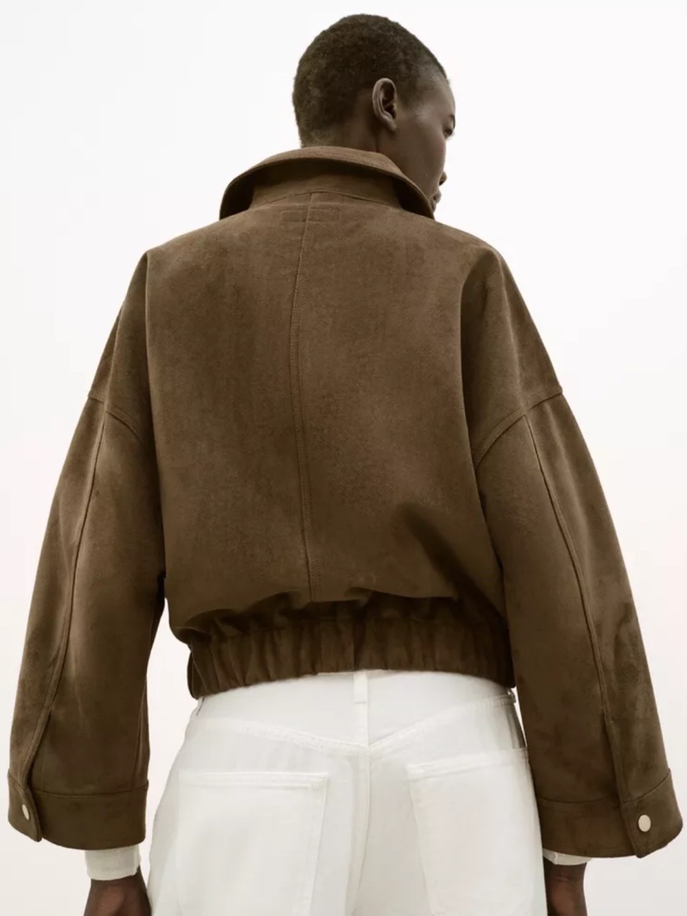 Zara brown faux suede jacket - Picture 3 of 8